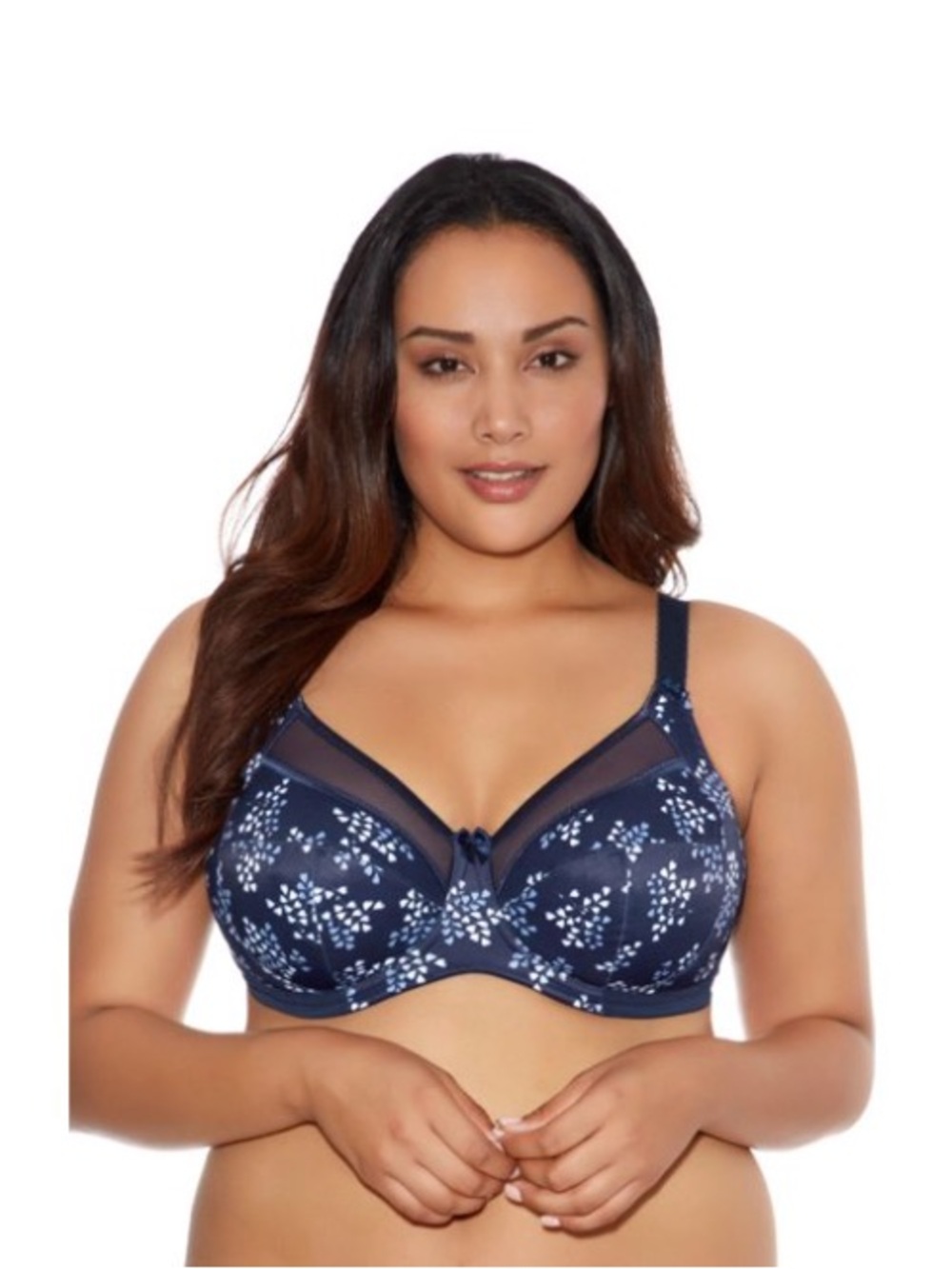 Goddess Kayla Size 36DDD 36F US / Size 36E UK Navy Print NWT Goddess 6162 GD6162